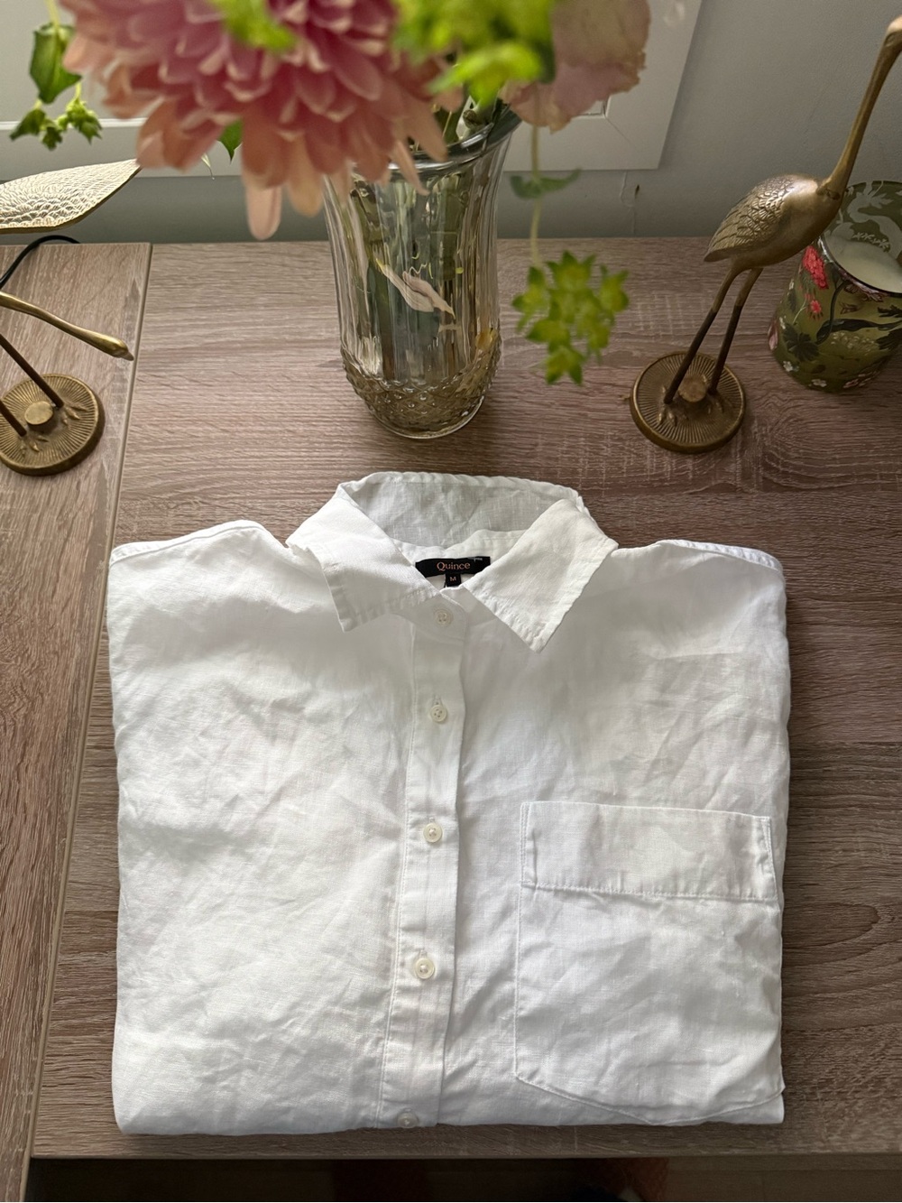 Quince White Linen Button-Down Shirt
